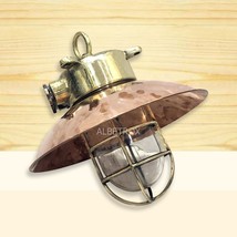 VintageNautical Brass Marine Passageway Bulkhead Ceiling Light Copper Shade - £110.43 GBP