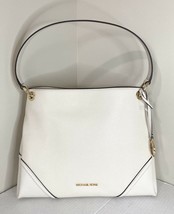 New Michael Kors Nicole Medium Shoulder Bag Leather Light Cream - £89.20 GBP