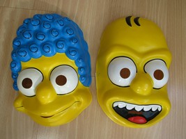 Vintage Halloween Marge &amp; Homer Simpsons Costume Ben Cooper Usa 1989 Mask Rare! - £146.26 GBP