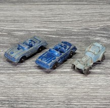 Lot x3 Vintage Tootsietoy Diecast Metal Car Tootsie Toy Vehicle Mercedes Hot Rod - $9.74