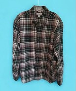 Mens L Carhartt Plaid Button Up Flannel Shirt Long Sleeve Relaxed Fit - $47.22 CAD
