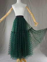 Dark Green Layered Tulle Skirt Women Custom Plus Size Midi Tutu Skirt image 4