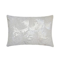 White Touch - White Art Silk Lumbar Pillow Cover - £25.25 GBP+