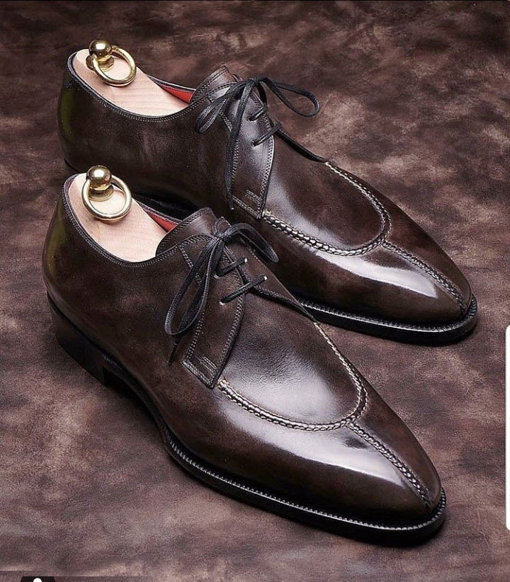 NEW Handmade Brown Men's Genuine Leather Shoes, Men's Lace Up Stylish Shoes