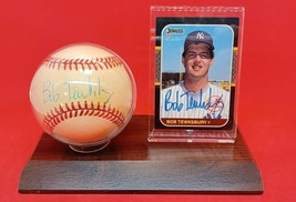 Bob Tewksbury Signed Baseball &amp; 1986 Yankees Card # 422 Donruss - £23.48 GBP