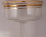 Vintage Clear Glass Pedestal Candy Dish With Lid and Bud Vase Gold Trim  - $21.59