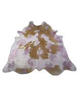 Huge Brown &amp; White Cowhide Rug with Pink Acid Washed 8.2x7.5 feet O-1169 - $322.99 CAD