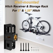 1.25&quot;/2&quot; Hitch Mounted Bike Rack Storage Wall Mounted Receiver 300 LBS Organizer - $32.99