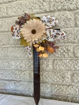 Fall Cemetery, flowers for grave, fall grave decoration, cross for grave - $447.37 MXN