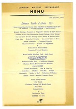 London Airport Restaurant Menu BOAC 1953 Dinner Table d&#39;Hote - £118.35 GBP