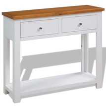  Console Table Brown and white Solid oak, solid acacia, MDF Compact - $158.49