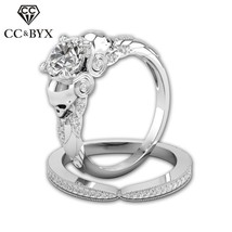 CC  Set Rings For Women Fashion Jewelry Lover Couple Ring Creative Bijoux Femme  - £6.77 GBP