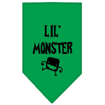 Lil Monster Screen Print Bandana Emerald Green Size Large - £9.26 GBP
