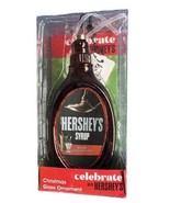 Hershey’s Chocolate Syrup Bottle Blown Glass Christmas Ornament 7” New - £17.25 GBP
