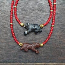 Antique Sulemani Agate animals Venetian Whiteheart Beads Necklace Bracelet - $2,098.35 MXN