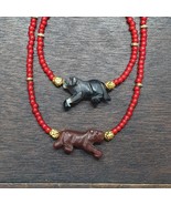 Antique Sulemani Agate animals Venetian Whiteheart Beads Necklace Bracelet - $2,098.35 MXN