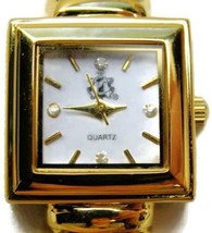 Yellow &amp; White Cuff Quartz Japan Movement Wristwatch Analog New Battery ... - $29.70