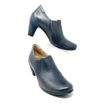 Ecco Womens Gray Blue Leather Slip on Comfort Booties, Size 8 US 39 EU - £27.18 GBP