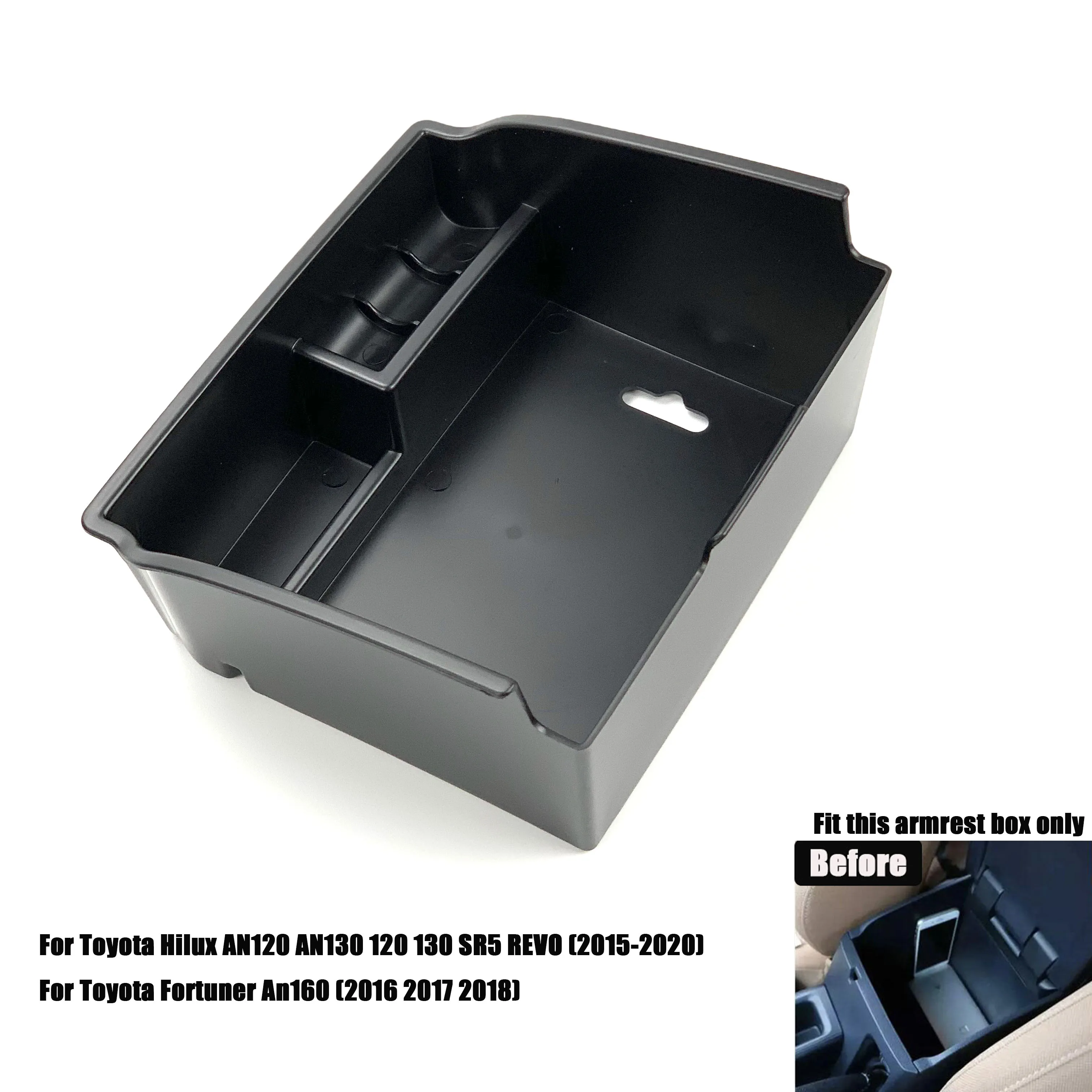 Car Central Armrest storage Box For Toyota Hilux AN120 AN130/Toyota Fortuner - £17.05 GBP
