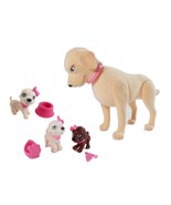 2007 Barbie Taffy Dog &amp; Puppies Dog Figure Bottle Holder Pink Collar M4215 - $182.12 MXN