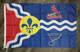 St. Louis Cardinals Blues Flag 3x5 ft Sports Banner Man-Cave Garage - £12.74 GBP