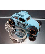 Blue VW Beetle Splitty Hot Rod Key Chain Ring Volkswagen - $14.54