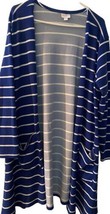LuLaRoe Blue/White Striped Long Sleeve XL - $14.84