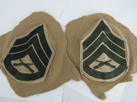 Military USMC ssg stripes STRIPES WITH CROSSED RIFLES green tan - $13.99