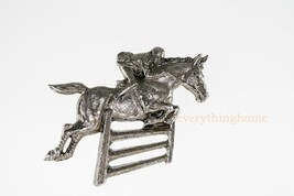 Racing Horse Jocky Grille Ornament Auto Truck Car Hood Emblem Medallion ... - £47.18 GBP