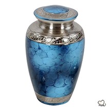Classic Iris Urn for Ashes in Blue &amp; Silver - $24.99+