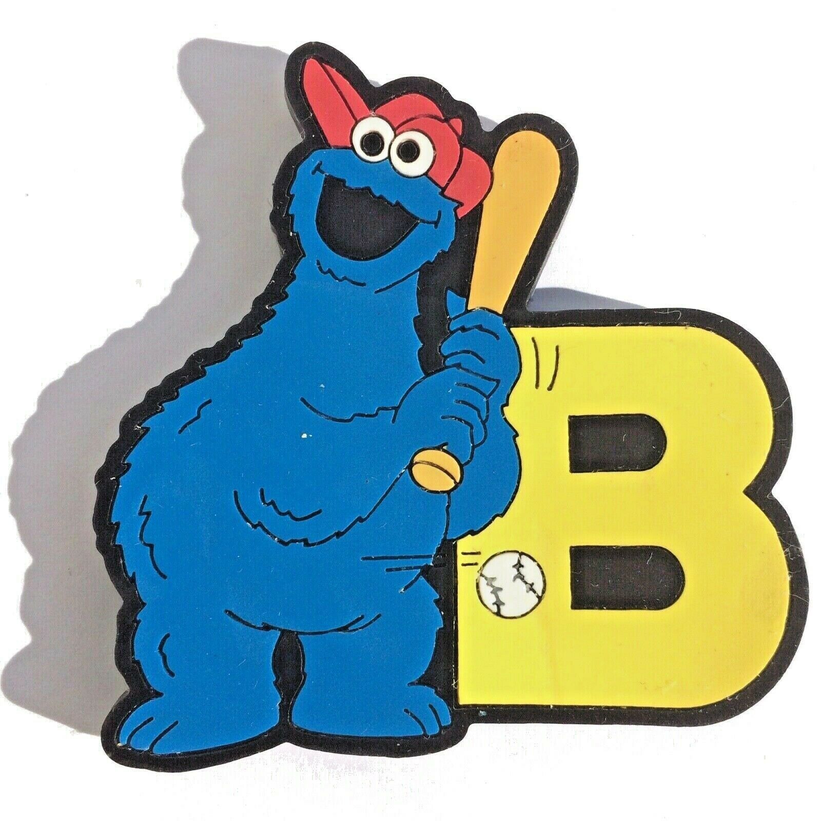 refrigerator magnet Letter "B" Cookie Monster playing Baseball Sesame Street  - $8.89