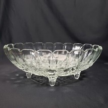 Vintage Indiana Clear Glass Heavy Oval Footed Harvest Fruit Bowl - Grapes - 12&quot; - £20.98 GBP