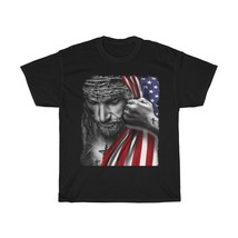 Patriotic Christian T-Shirt Jesus and USA Flag Unisex Men Women Colors/Sizes - £19.94 GBP