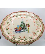 Temp-Tations by Tara Festive Holiday 18&quot; Oval Platter w/ Tree Sled &amp; Mai... - $601.94 MXN