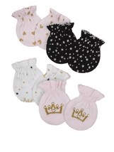 Gerber Baby Girl ORGANIC Mittens, Size 0-3M, Qty 4, Princess, Stars, Hea... - £7.13 GBP