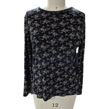 90s Y2K VTG Lauren Ralph Lauren 100% Cotton Top Black/Beige Toile Floral... - $27.95