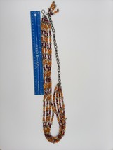 Chunky Beaded Stone Multi Strand Belly Body Chain Belt 30&quot; - 38&quot; Hippie 60&#39;s - £8.89 GBP