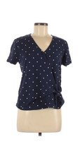 Old Navy Textured Short Sleeve Tee WRAP navy Blue Polka Dot Sz Small - $20.38