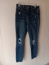 Vanilla Star Distressed High Rise Skinny Jeans Size 9 W29 Blue Denim 5 pocket - £12.44 GBP
