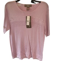 Norton McNaughton Petites Lavender Short Sleeve Sweater Top M Cotton Ble... - €8,28 EUR