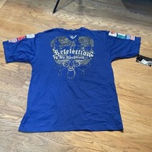 Three Six Mob Reflection Roadblock Shirt Sz XL Blue Embellished Graphic Tee - $17.99