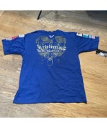 Three Six Mob Reflection Roadblock Shirt Sz XL Blue Embellished Graphic Tee - $342.52 MXN