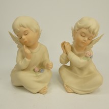 2 Home Interior HOMCO #1199 Angel Figurines  1991 ~  Decor Angelic Angels ABJ53 - $12.95