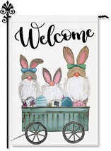 Happy Easter Bunny Garden Flag: Bunny Car with Floral Eggs - $12.16