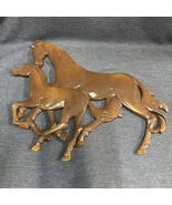 Vtg Syroco Wood wall Art Horses - Mare &amp; Colt 16”x 14.5” Syracuse Orname... - £30.38 GBP