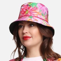 Pink Floral Cottage Print Bucket Hat - $21.78