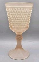 VINTAGE 11&quot; Pink Frosted Satin Diamond Cut Stem Pedestal Compote / Vase - $28.04