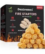 Dextreme Fire Starter (60 PCS) Natural Fire Starters for Fireplace, Wood... - $40.83 CAD