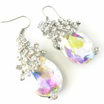 EleganceWithFlair Statement Wedding Teardrop Dangle Earrings Pageant pro... - $10.00