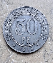 EMERGENCY MONEY: 50 Pfennig 1918, &quot;FRIEDRICH SCHILLER&quot;. CITY OF MARBACH.... - $16.83